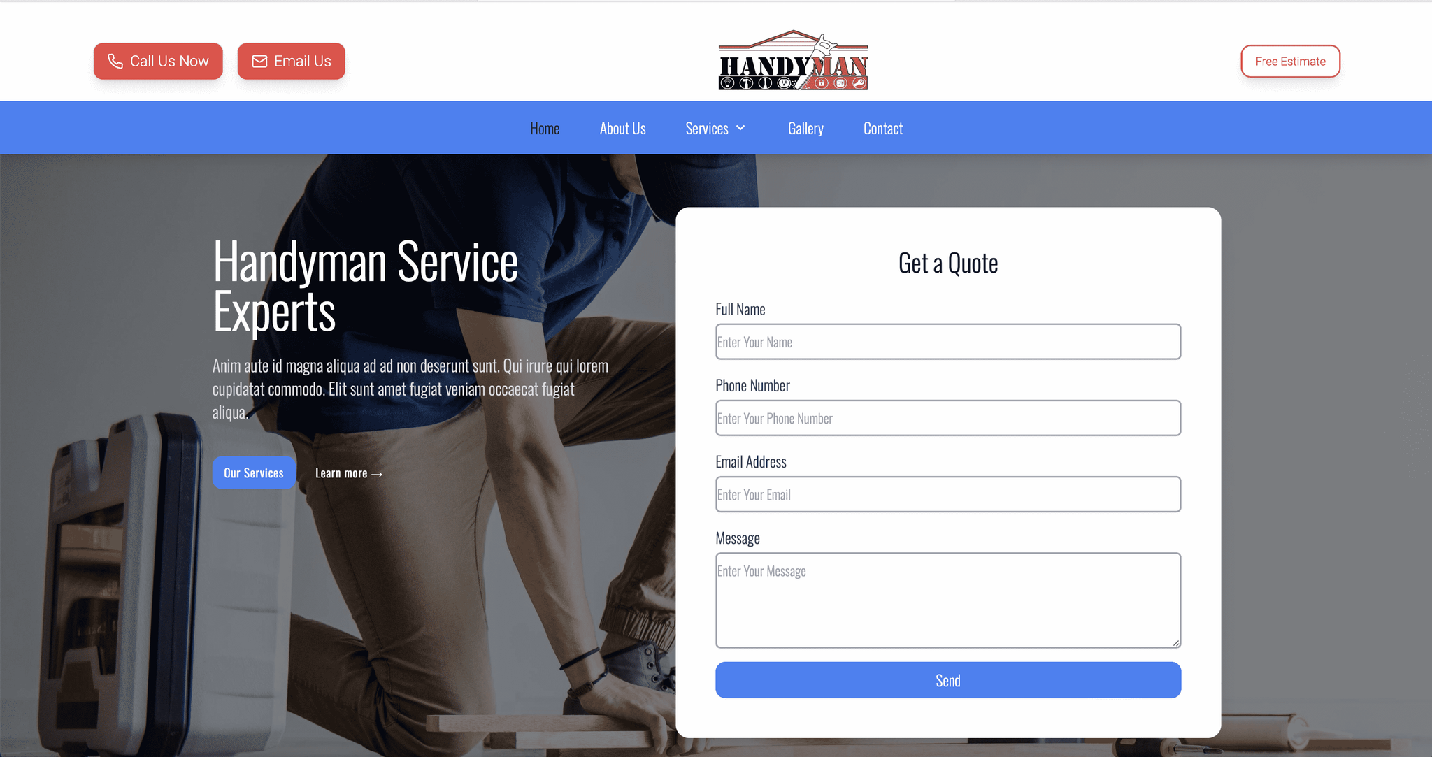 Handyman Business website